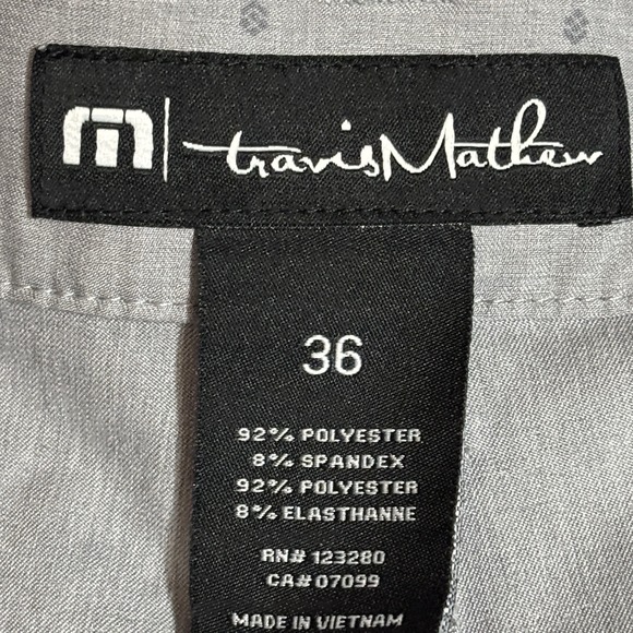 Travis Mathew Golf Shorts size 36 grey barnacle 1MW201 Geometric‎ Performance - Picture 3 of 10